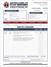 FA.1 | FABRICANT | FORMAT B.2 | BON DE LIVRAISON