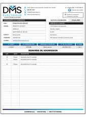 DEMANDE DE SOUMISSION OU COMMANDE DE MATÉRIEL - VERSION EXCEL